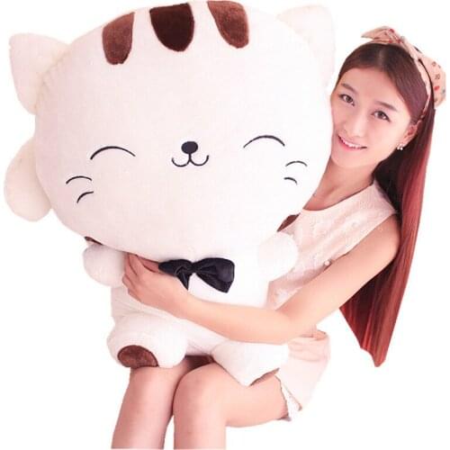 20/30/40/60CM Cute Kawaii Cat with Bow Plush Dolls Toys Gift Stuffed Soft Doll Cushion Sofa Pillow Gifts Xmas Gift Party Decor