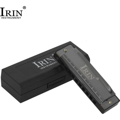IRIN C-150 Blues Harmonica 10 Holes 20 Tunes Key of C Mouthorgan Copper harmonica with Box Professional Musical instrument Black
