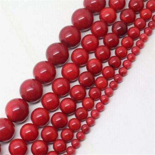 Red coral stone Bead Natura 2-8mm round Round beads diy jewelry loose beads For Design various Necklace Bracelet styles 38cmE1