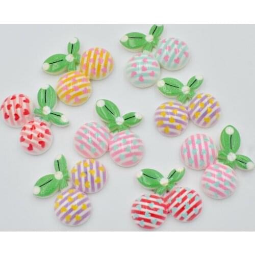Hot Resin Mix Kawaii Cherry Flatback Cabochon Stone 30 Pcs Scrapbook DIY Decor Figurine Crafts OF192
