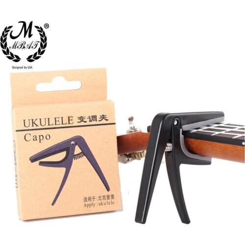 M MBAT Black Ukulele Capo Musical Instrument Accessories Tone Clip Classic Acoustic 4 Strings Hawaii Guitar Tuning Clamp Tool