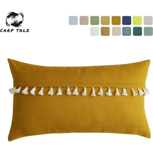 Home Office Cushion Cover Lace Tassel Pillow Covers Decorative Throw Pillow 14 Colors Cushion Covers 30*50/45*45cm Pillowcases