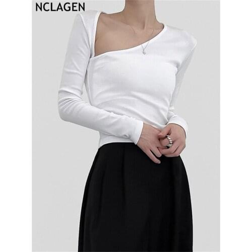 Женские однотонные футболки NCLAGEN China At AliExpress