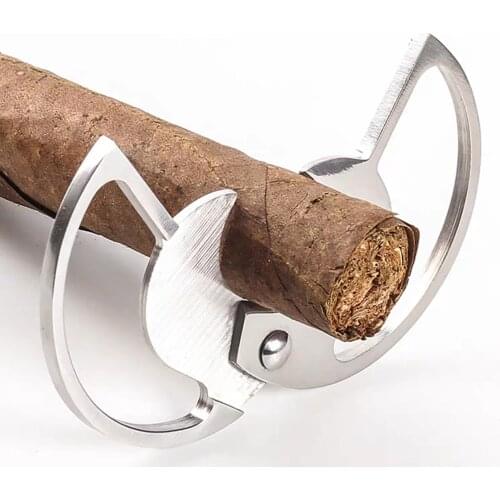 Cohiba Stainless Steel Cigar Cutter Round Sharp Double-edged Cigar Scissors Smoke Tool Knife Cuban Cigar Accessories