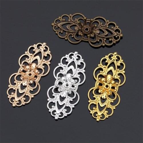 SIXTY TOWFISH 10 Pieces DIY Jewelry Accessories Size 15*33mm Copper Materials Flower Slice Charms