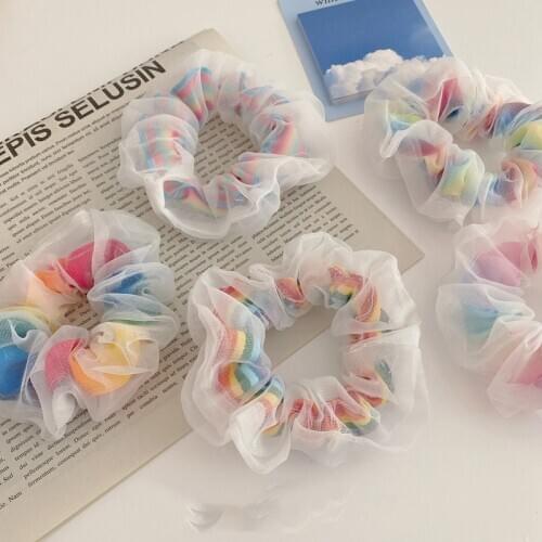 1/2/3PCS/Set Sweet Chiffon Butterfly Cloud Scrunchies Pack Women Headband Ponytail Holder Giant Hair Bands Rope Hair Accessories