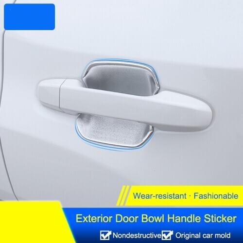 QHCP Car Door Handle Cover Trim Frame Outer Gate Bowl Protect Sticker Electroplating Exterior Decor For Subaru Forester2019-2021
