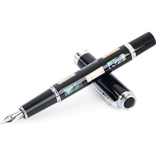 Luxury Creative Shell Wood Ceramic Fountain Pen Fin Nib 0.5mm Metal Silver Iraurita Pens Writing Stationery School Offfice