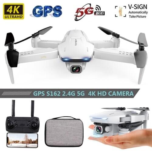 S162 RC Drone with Camera 4K Drone Adjustable Wide Angle 5G WIFI GPS Gesture FPV RC Quadcopter Dron Follow Me VS XS812 SG907