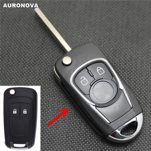 AURONOVA for Chevrolet Cruze Epica Lova Flip Folding Key High Quality 2 Buttons Modified Car Key Shell Case