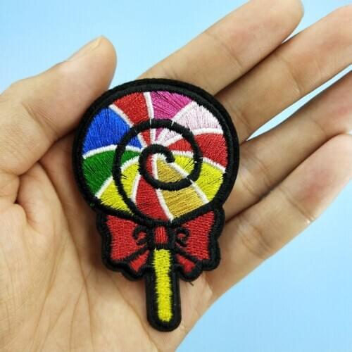 Eyeberry Candy (Size:7.4x4.7cm) Children Sweety Sugar Appliques DIY Embroidered Garment Patch Apparel Sticker Accessories