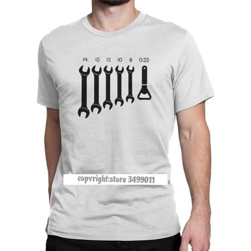 Screw Wrench Opener Mechanic Tee Shirts Men Car Fix Engineer Vintage Cotton Tee Shirt Tshirt Clothes