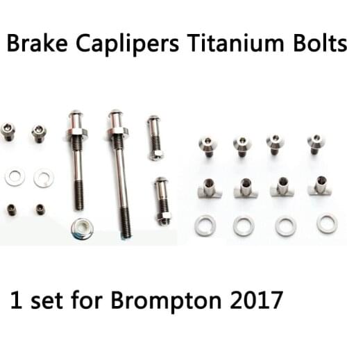 Bicycle Caliper Clip + Brake Pad Bolts Titanium Alloy Full Set Screws Nuts For 50 g/set Bike Partsfor brompton