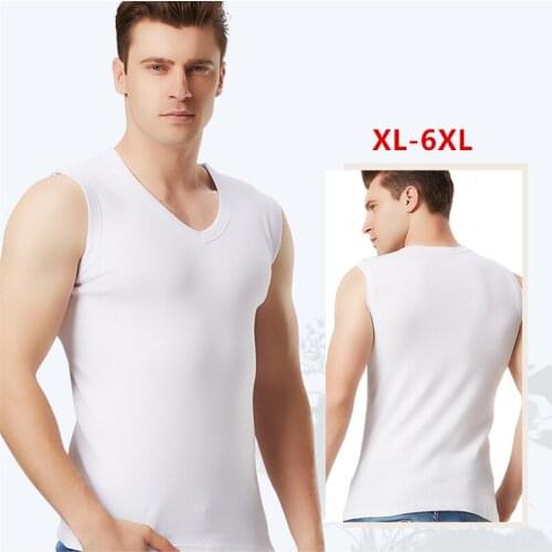 Bodybuilding Singlet Sleeveless Vest Men Tank Tops Plus Size 5XL 6XL Black Sports Underwear Modal Undershirt V-neck Muscle Tees