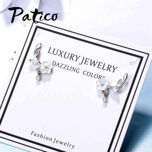 New Korean Style Big Flower Stud Earrings For Women Fashion Summer 925 Sterling Silver Accessories Elegant Sweet Brinco