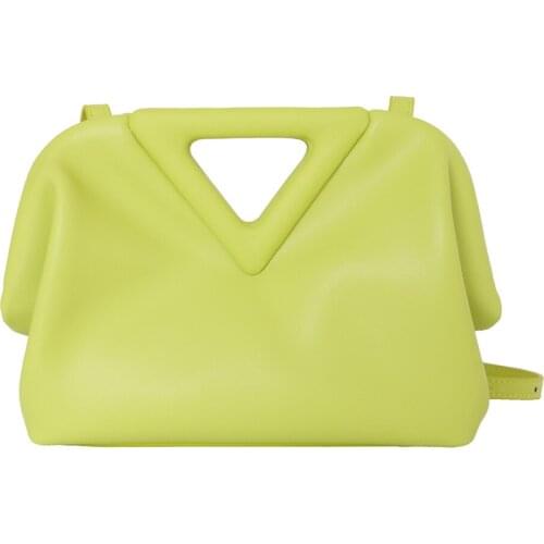 Newest Genuine Leather Women Triangle Bags Brand Designer Ladies Shoulder Messenger Bag High Quality Soft Handbags Candy Colors