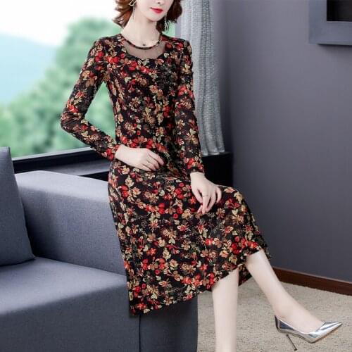 2021 Spring Red Floral Chiddon Boho Midi Dresses Summer Casual Vintage 5XL Plus Size Dress Elegant Women Bodycon Party Vestidos