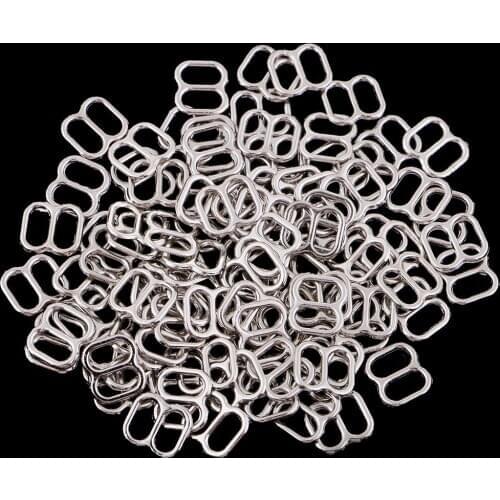 100Pcs Silver Metal Bra Strap Rings/Sliders/Hook Fig 0 Lingerie Adjuster For Crafts