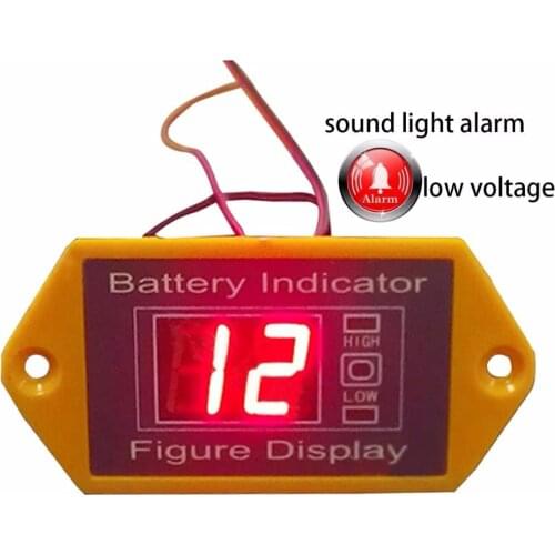 12V Lead Acid Battery Voltmeter Low Voltage Sound Alarm Battery Voltage Indicator LCD Digital Battery Voltage Tester