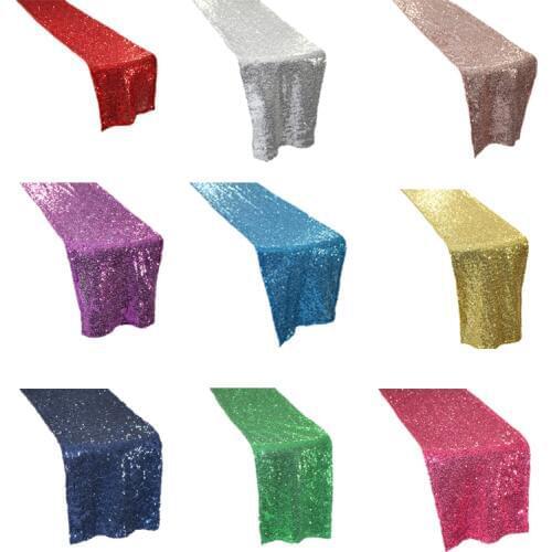 18 color Sequin Rose Gold/Silver Modern Table Runners Cheap Wholesale For Wedding Party Decoration Hotel Table Runner Home Decor