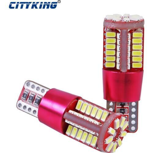 2Pcs Canbus t10 w5w No OBC Error T10 57Led 3014 Car Led T10 57SMD Wedge Light Marker Side Dome Turn Reverse License Plate Lamp