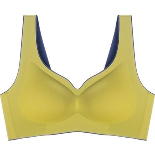 2021 original latex underwear color contrast beautiful back no mark no steel ring gathered buckle vest sports bra female