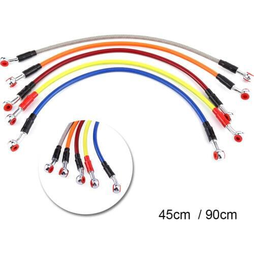 45/90cm Motorcycle Brake Oil Hose Fuel Tube Line Fitting Stainless Steel Braided Universal Car-Styling