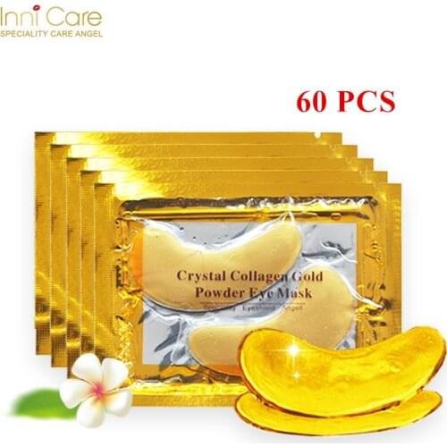 60Pcs Crystal Collagen Gold Powder Eye Mask Anti-Aging Dark Circles Acne Beauty Patches For Eye Skin Care Korean Cosmetics