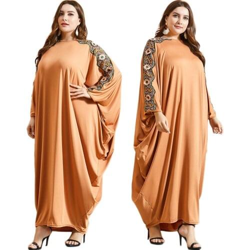 Abaya Muslim Kaftan Arab Jilbab Long Dress Loose Batwing Sleeve Oversized Maxi Robe Ramadan Islamic Clothing Middle East Dubai