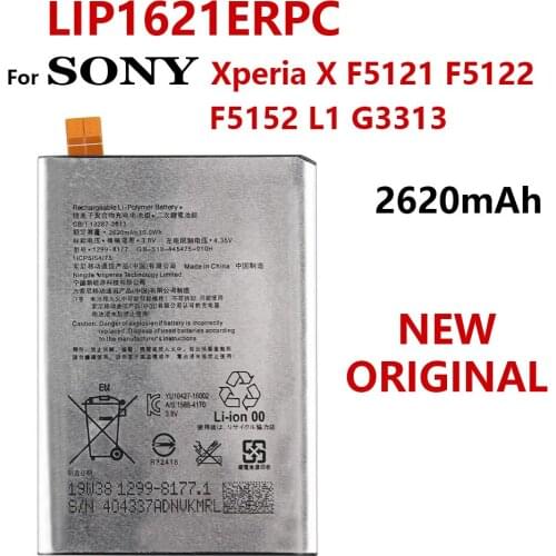 100% Genuine 2620mAh LIP1621ERPC Battery For Sony Xperia X L1 F5121 F5122 F5152 G3313 Phone High quality Batteria