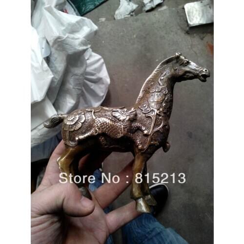 Bi00549 China Chinese Folk Purple Bronze Fengshui Zodiac Year Tang Pig FU Statue