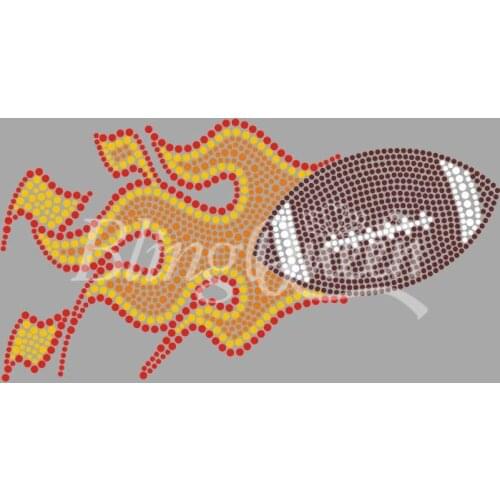 BlingQueen 25PCS/LOT Rhinestone Appliques Football Design Custom Orders are welcome