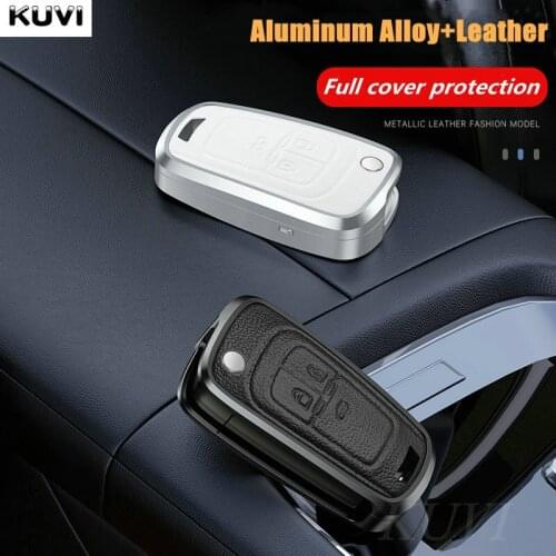Alloy Leather Car Key Case Cover For Chevrolet Cruze Aveo Trax Sail Malibu Captiva Opel Vauxhall Astra J Corsa Insignia Mokka