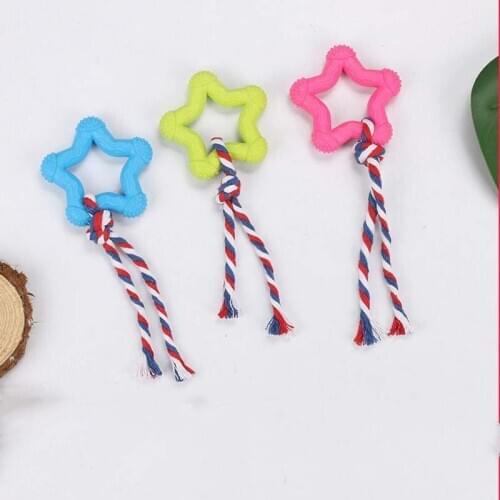 TPR Pet Toy Bite-resistant Pet Toy Five-pointed Star Plus Small Rope New Exotic Toys
