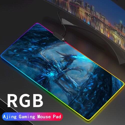 World of Warcraft RGB Gaming Mouse Pad WOW Anti-Slip Rubber Base Computer Keyboard LED MousePad For Computer PC Desk Support DIY