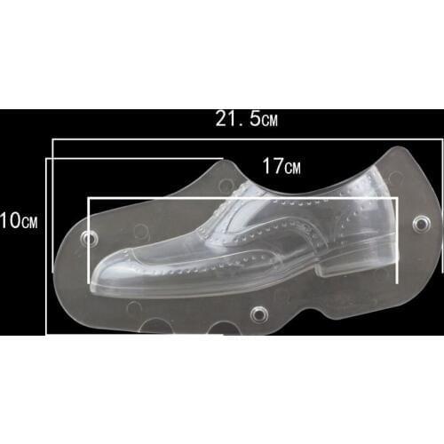 JX-LCLYL 3D Mens Shoes Shape Polycarbonate Jelly Plastic Chocolate Mold Candy Ice Mould