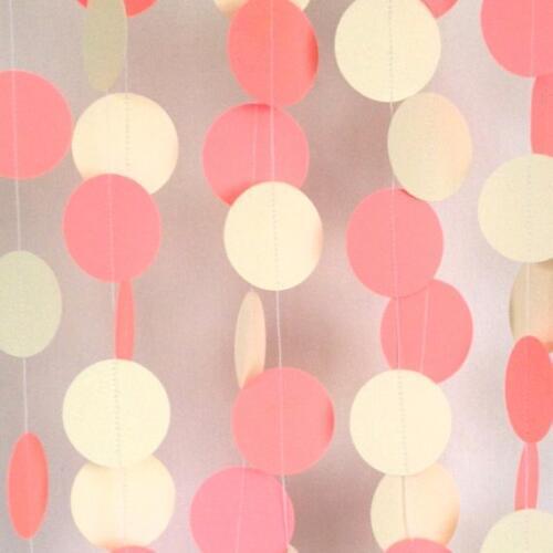 Coral Pink and Ivory Paper Garland, Paper Banner, Birthday Party, Graduation Banner, Photo Prop, Paper Bunting