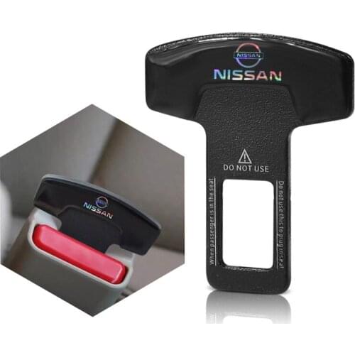 Metal Car Seat Belt Buckle Auto Emblem Safety Belt Clip For Nissan Qashqai Patrol Juke Navara Tiida Almera Rogue Micra Armada