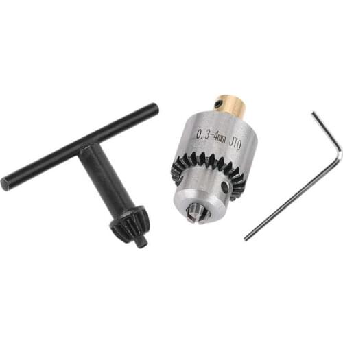 Metal Drill Chuck Micro 0.3-4mm JTO Taper Mounted Drill Chuck and Wrench with Chuck Key for Lathe Electric Drill
