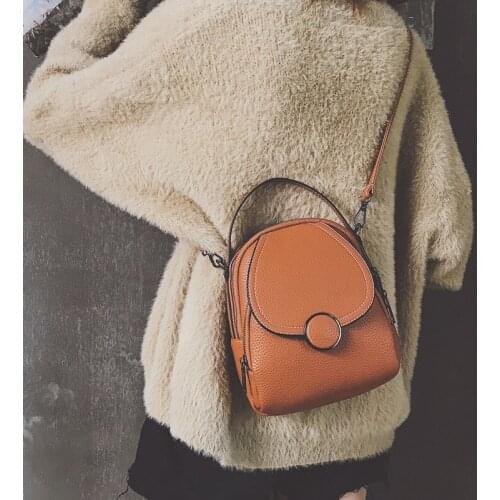 Fashion PU Leather Small Backpack Ladies Shoulder Bag New Designer Women Backpack Fashion Soft Leather Multi-function Bag