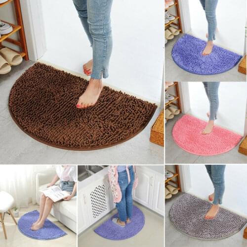 Soft Carpet 40X60cm Slip-resistant Bathing Room Rug Floor Door Mat Dirt Barrier Semi Circle Floor Door Cushion Mat Rug