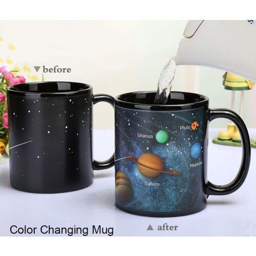 Newest Style Ceramic Cups Changing Color Mug Milk Coffee Mugs Friends Gifts Student Breakfast Cup Star Solar System Mugs