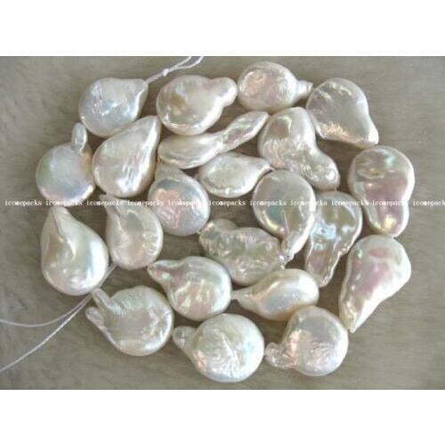 Wholesales Genuine Natural Freshwater AA 13-16mm white baroque drop pearls" Necklace Loose Beads