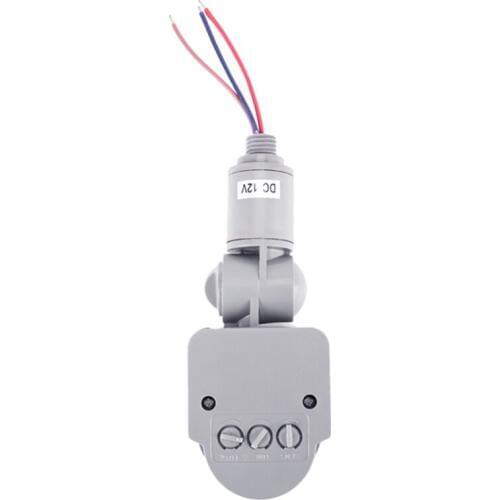 Outdoor 12V DC Automatic Infrared PIR Motion Sensor Switch for LED Light, Gray