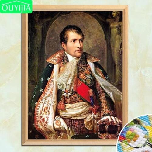 OUYIJIA Napoleon Bonaparte And Crown 5D DIY Diamond Painting Full Square Diamond Embroidery Rhinestones Mosaic Handwork Painting