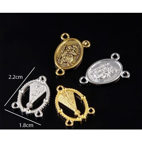 Gold-plated Virgin Mary Center Rosary, Handmade Rosary Virgin Mary, Three Hole Center Jewelry