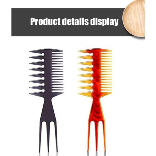 1Pc Retro Style Wide Tooth Comb MenS Vintage Oil Hair Comb Back Hair Beard Fork Comb Barber Hairstyling Tools Salon Accessories