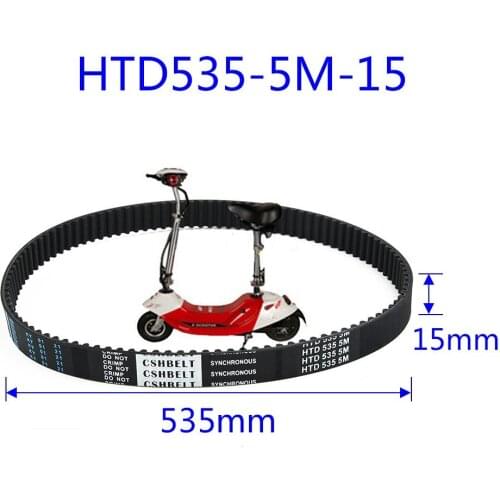 Mini Electric Scooter Timing Belt Thick Belt With No Pollution For 5M-535-15 Black Rubber E-bike Accessories