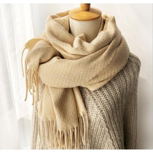 Fashion Britain Winter Scarf Weave Women Cashmere Warm Pashmina Foulard Versatile Female Scarves Thick Soft Bufanda Shawl Wraps