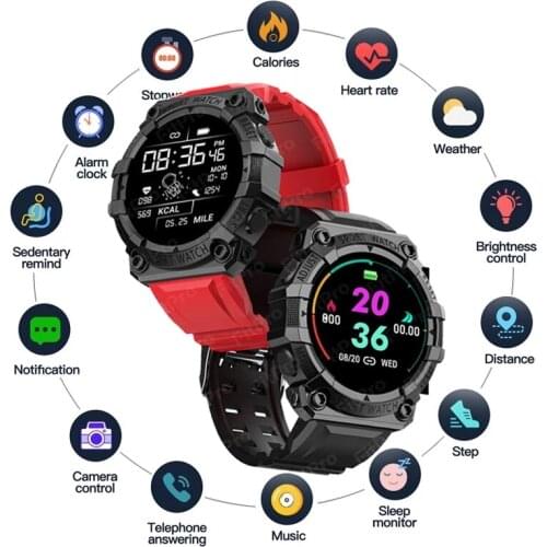 FD68S 1.44 inch Round Screen Smartwatch Women Men Sport Bracelet Multifunction Smart Watch Heart Rate Monitor Clock for Android